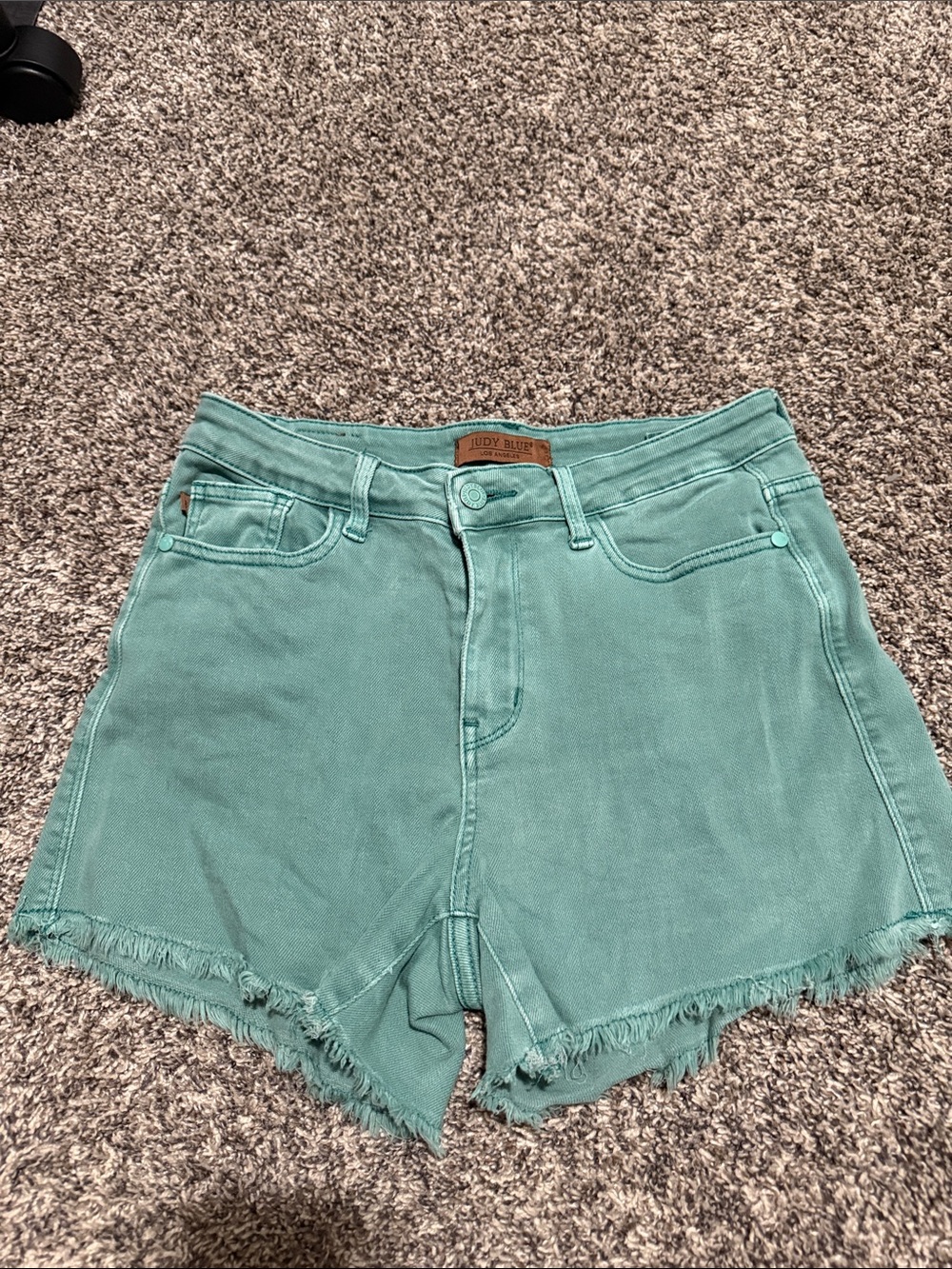 Judy Blue Mint Teal High-Rise Denim Shorts